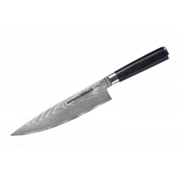Нож кухонный "Samura DAMASCUS" Шеф 200 мм, G-10, дамаск 67 слоев