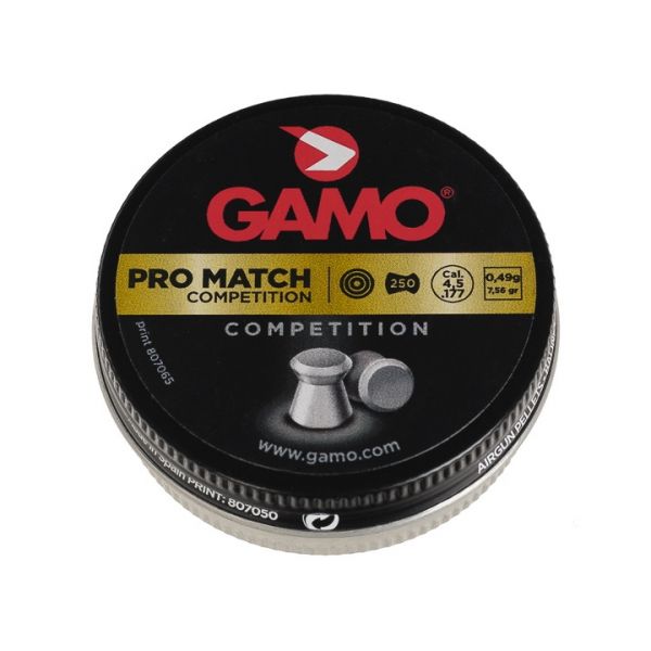 Пули Gamo Pro Match 4,5 мм, 0,49 грамм, 250 штук
