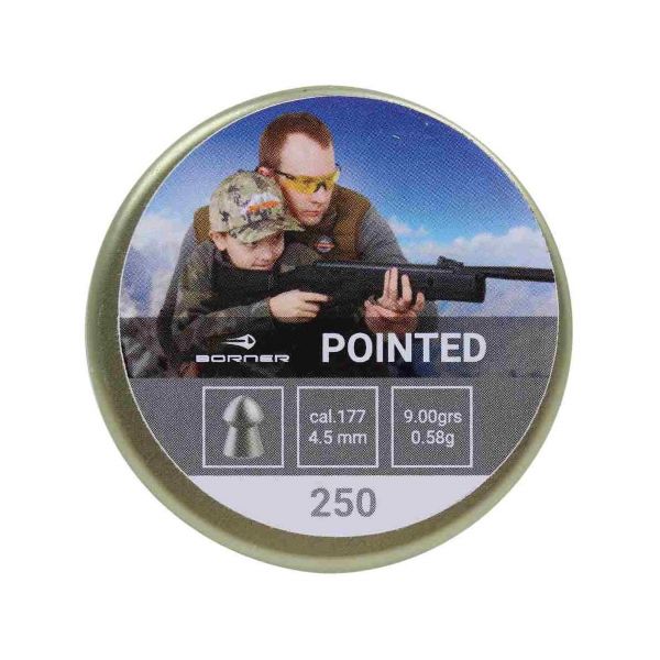 Пули Borner Pointed 4,5 мм, 0,58 грамм, 250 штук